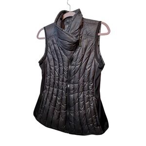 Calvin Klein‎ Performance Down Vest Puffer Quilted Full Zip Mock Neck Black S
